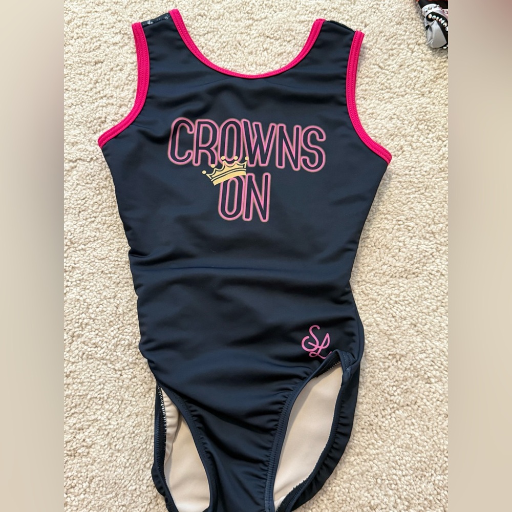Crowns On Kids gymnastics leotard